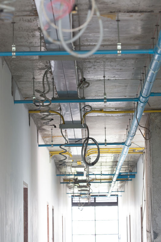 Triangle Contractors repiped a complete office building for their commercial plumbing.