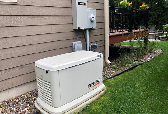 Whole home standby generator in Conover NC installed by Triangle Contractors.